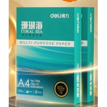 得力(deli)珊瑚海A4打印纸 80g克500张*8包一箱