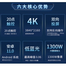 鸿合(HiteVision)75英寸 会议平板教学一体机电子白板 双系统4K高清触控智慧大屏 8代 i5 8G 256G